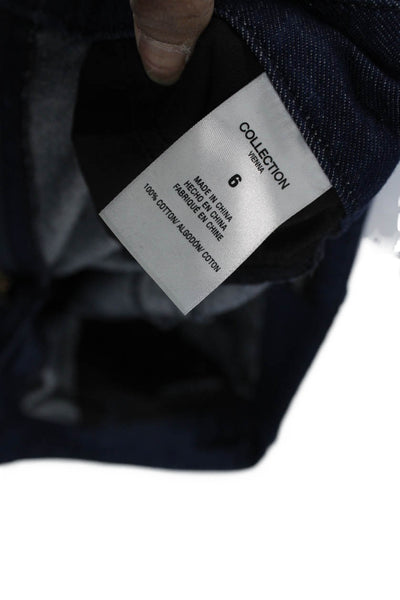 Favorite Daughter Women Blue Cotton Dress Pants High Rise Button Size 6