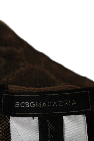 BCBGMAXAZRIA Women Straight Pencil Brown Animal Print Short Skirt Size S