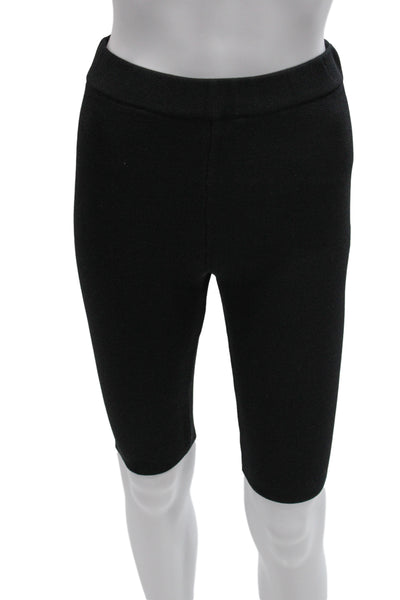 Zara Womens Biker Leggings Black Nylon Solid Casual Spring Size M