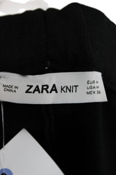 Zara Womens Biker Leggings Black Nylon Solid Casual Spring Size M