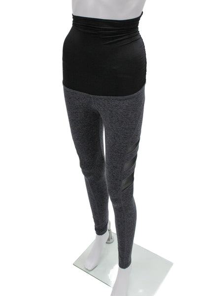 Beyond the Bump Women Compression Leggings Gray Flecked Yoga Maternity Size S