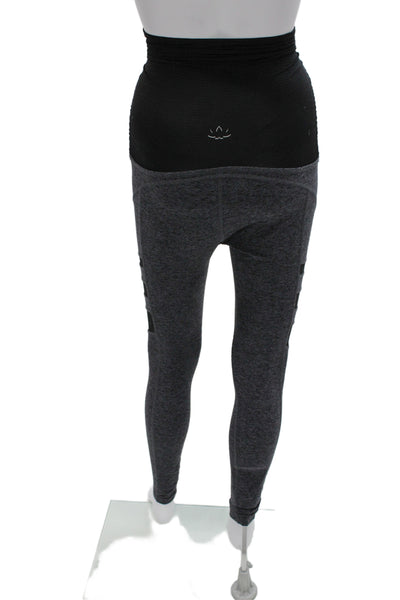 Beyond the Bump Women Compression Leggings Gray Flecked Yoga Maternity Size S
