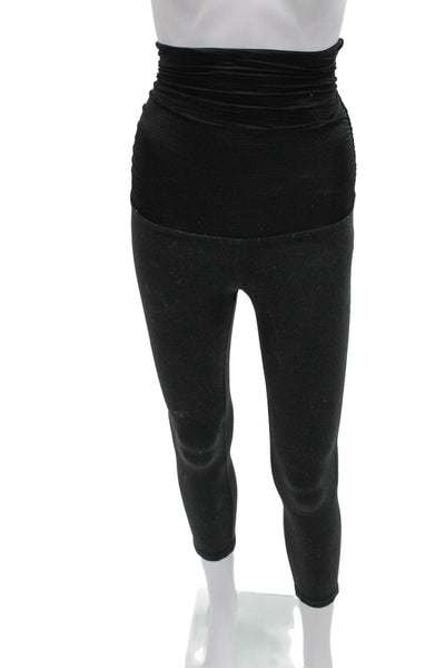 Beyond the Bump Womens Capri Leggings Gray Nylon Blend Maternity Yoga Size S