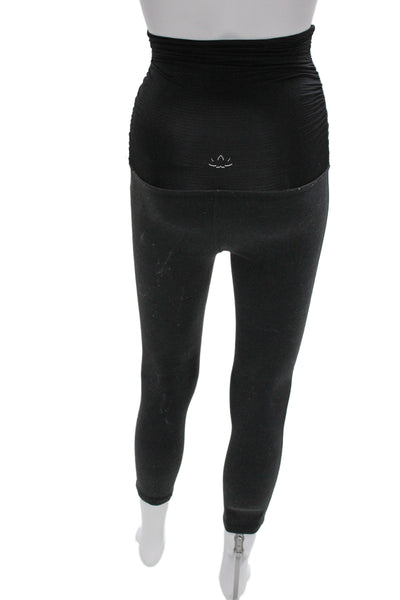 Beyond the Bump Womens Capri Leggings Gray Nylon Blend Maternity Yoga Size S