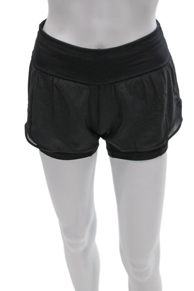 Lululemon Womens Athletic Black Shorts Recycled Polyester Size 6