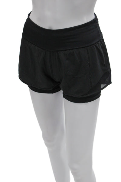 Lululemon Womens Athletic Black Shorts Recycled Polyester Size 6