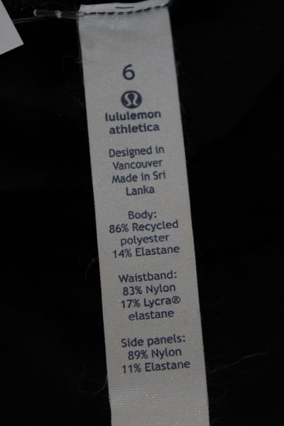 Lululemon Womens Athletic Black Shorts Recycled Polyester Size 6