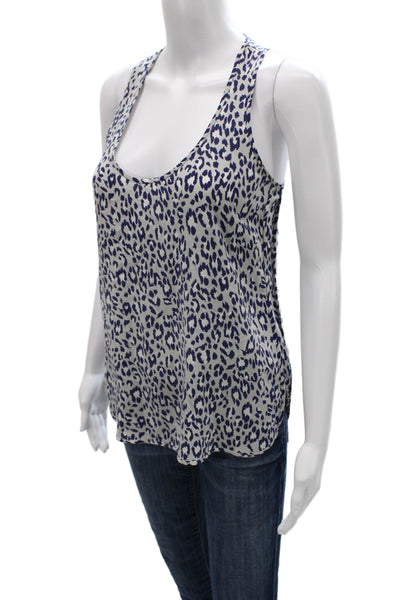 Joie Women Tank Multicolor Silk Animal Print Scoop Neck Size XS