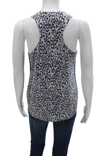 Joie Women Tank Multicolor Silk Animal Print Scoop Neck Size XS