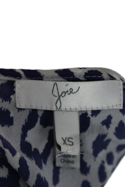 Joie Women Tank Multicolor Silk Animal Print Scoop Neck Size XS
