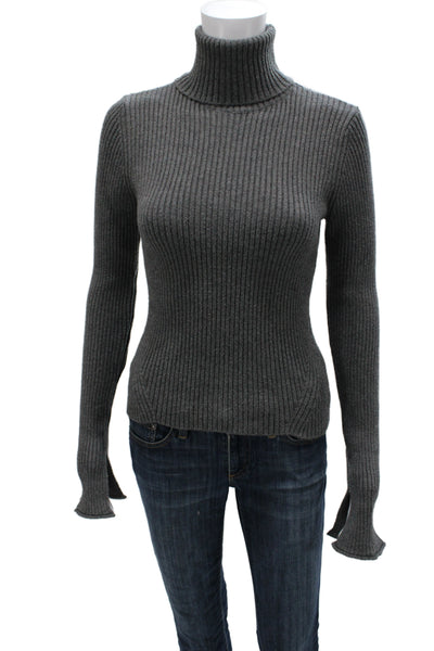 Zara Women Gray Turtleneck Pullover Long Sleeve Classic Size S