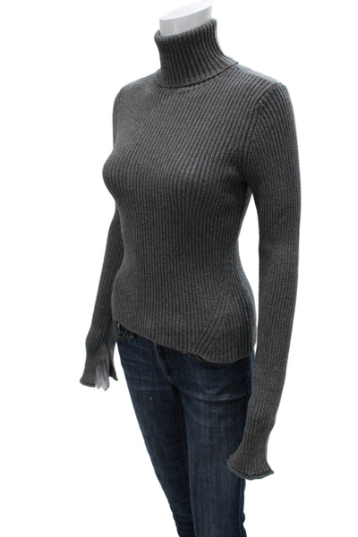 Zara Women Gray Turtleneck Pullover Long Sleeve Classic Size S