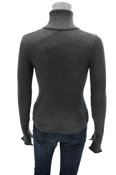 Zara Women Gray Turtleneck Pullover Long Sleeve Classic Size S