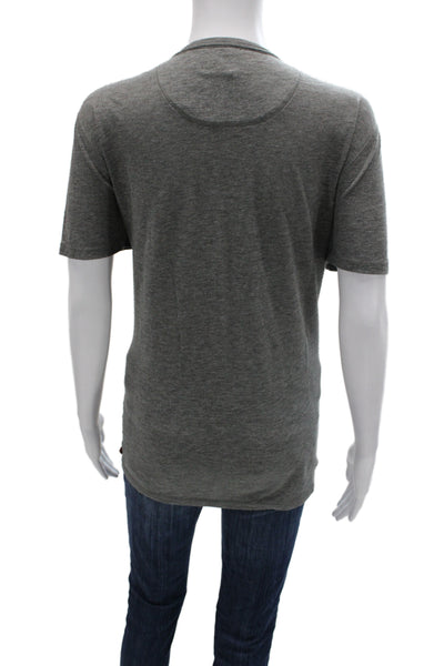 7 For All Mankind Womens Gray V-Neck Tee Short Sleeve Size S