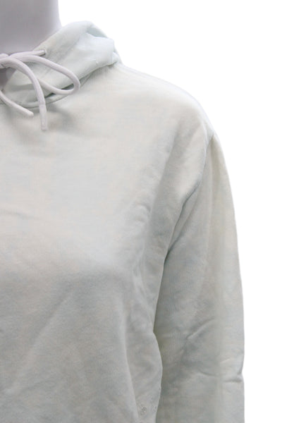 Cotton Citizen Womens Blue Pullover Hoodie Crew Neck Distressed Cotton Size L