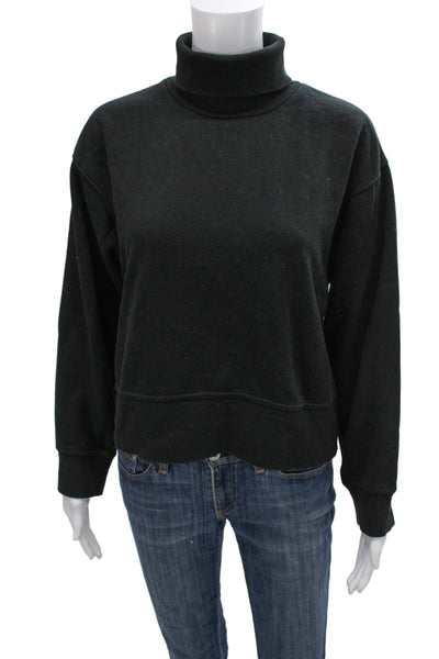 Zara Womens Black Cotton Turtleneck Pullover Long Sleeve Size S