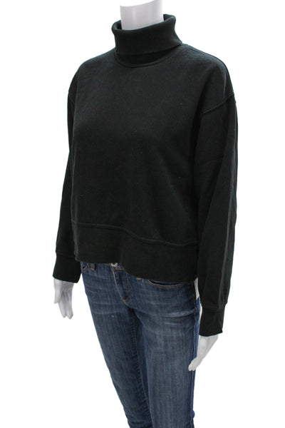Zara Womens Black Cotton Turtleneck Pullover Long Sleeve Size S