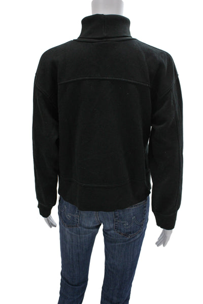 Zara Womens Black Cotton Turtleneck Pullover Long Sleeve Size S