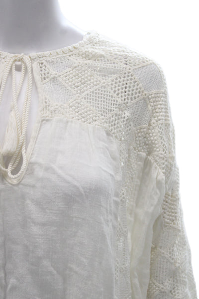 Zara Basic Collection Womens Tunic White Cotton Long Sleeve Size M