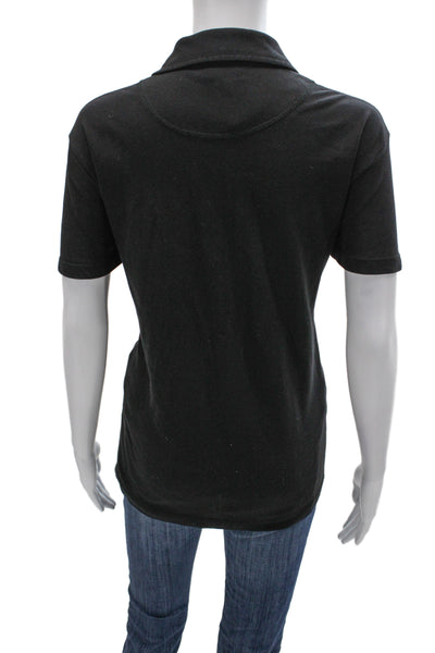 Sunspel Mens Black Cotton Polo Short Sleeve Size M