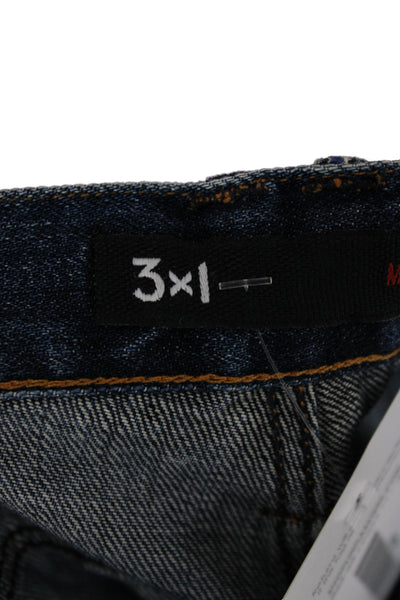 3x1 NYC Mens Straight Jeans Blue Cotton High Rise Size 32