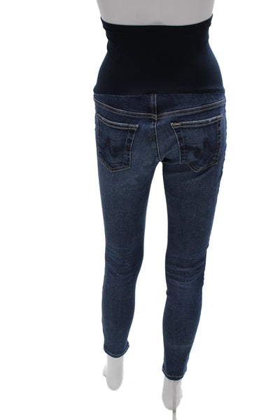 AG Adriano Goldschmied Womens Skinny Distressed Maternity Jeans Blue Size 26