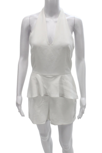 Scripted Womens White Halter Tie Sleeveless Playsuit Polyester Size S
