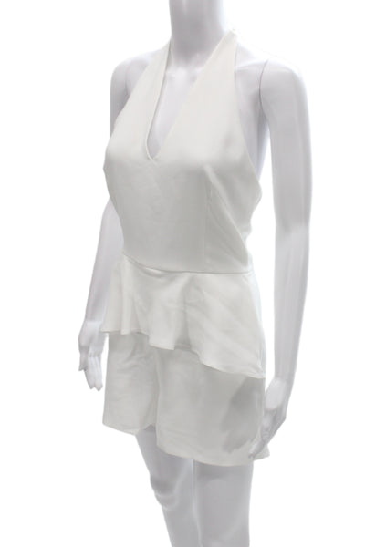 Scripted Womens White Halter Tie Sleeveless Playsuit Polyester Size S