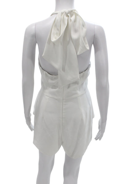 Scripted Womens White Halter Tie Sleeveless Playsuit Polyester Size S