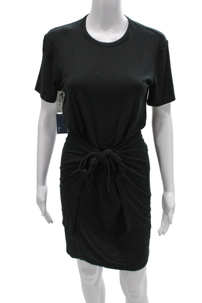 Wilfred Free Womens Black T-Shirt Dress Short Sleeve Round Neck Size S