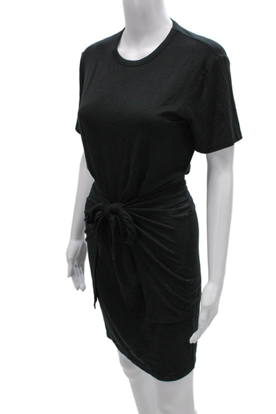 Wilfred Free Womens Black T-Shirt Dress Short Sleeve Round Neck Size S