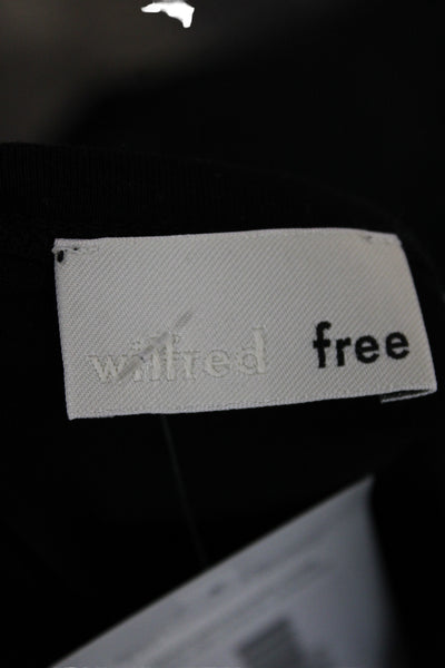 Wilfred Free Womens Black T-Shirt Dress Short Sleeve Round Neck Size S