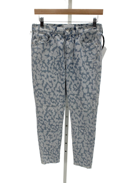 Current/Elliott Women Tapered Animal Print Blue Jeans Size 26