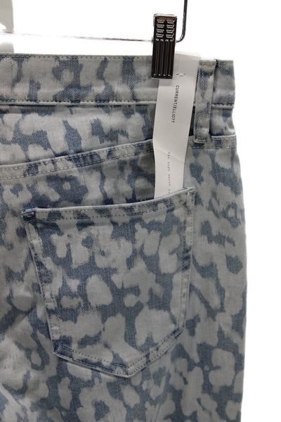 Current/Elliott Women Tapered Animal Print Blue Jeans Size 26
