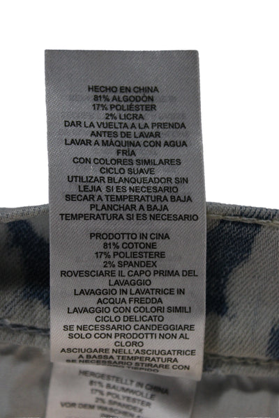 Current/Elliott Women Tapered Animal Print Blue Jeans Size 26