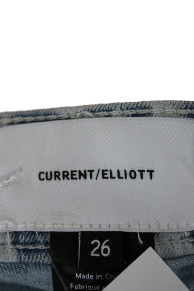 Current/Elliott Women Tapered Animal Print Blue Jeans Size 26