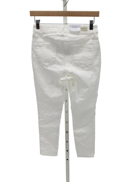 Skinny Girl Jeans Womens Skinny White Cotton High Rise Jeans Size 26
