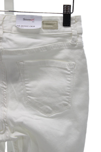 Skinny Girl Jeans Womens Skinny White Cotton High Rise Jeans Size 26