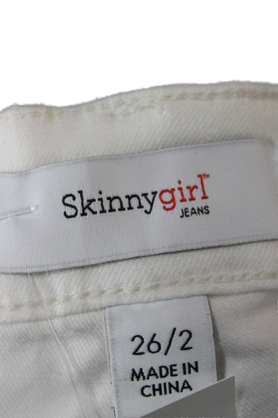 Skinny Girl Jeans Womens Skinny White Cotton High Rise Jeans Size 26