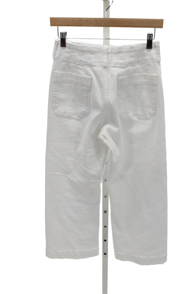 Maeve Anthropologie Women White Wide-Leg Jeans Size 26