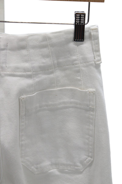 Maeve Anthropologie Women White Wide-Leg Jeans Size 26