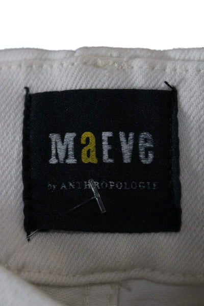 Maeve Anthropologie Women White Wide-Leg Jeans Size 26