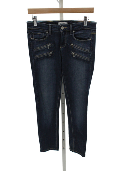 Paige Womens Skinny Jeans Blue Mid Rise Viscose Biker Size 26