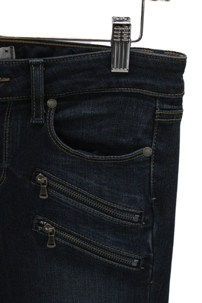 Paige Womens Skinny Jeans Blue Mid Rise Viscose Biker Size 26