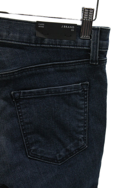 J Brand Women Capri Jeans Blue Cotton High Rise Size 26