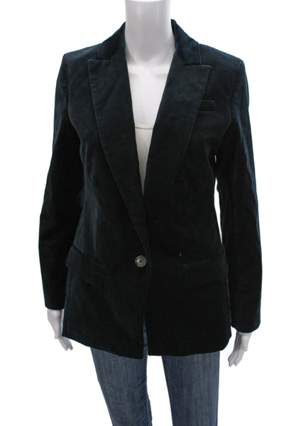 J Crew Womens Basic Jacket Green Cotton Button Long Sleeve Size 4