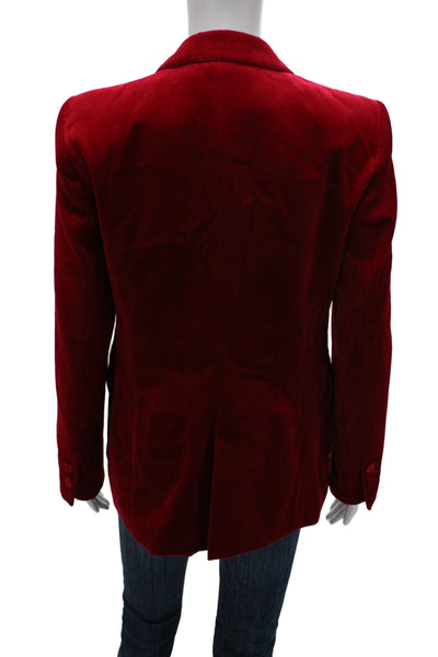 Zara Womens Basic Jacket Red Polyester Button Long Sleeve Size S