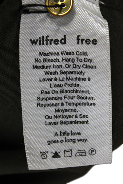 Wilfred Free Women Basic Collared Lyocell Button-Up Green Long Sleeve Size 1