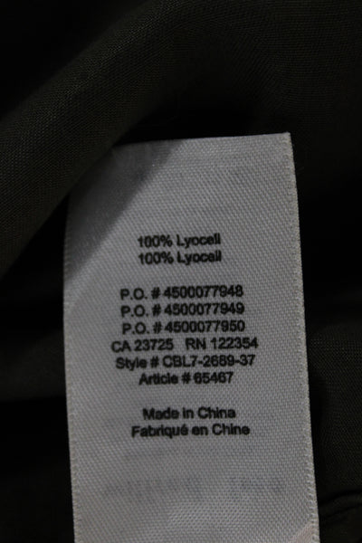 Wilfred Free Women Basic Collared Lyocell Button-Up Green Long Sleeve Size 1