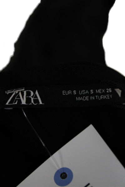 Zara Women Black One Shoulder Bodycon Mid Calf Dress Size S